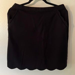 Skies Are Blue Scalloped Pencil Skirt